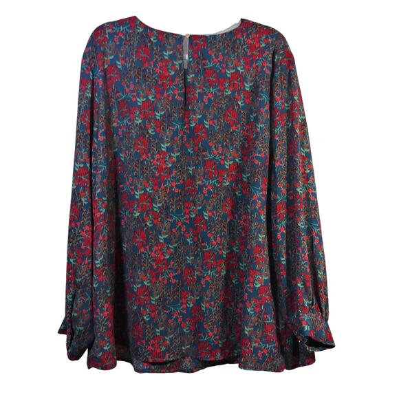 AVA & VIV Floral Blouse Long Sleeve Pintuck Size 2X - Picture 3 of 12